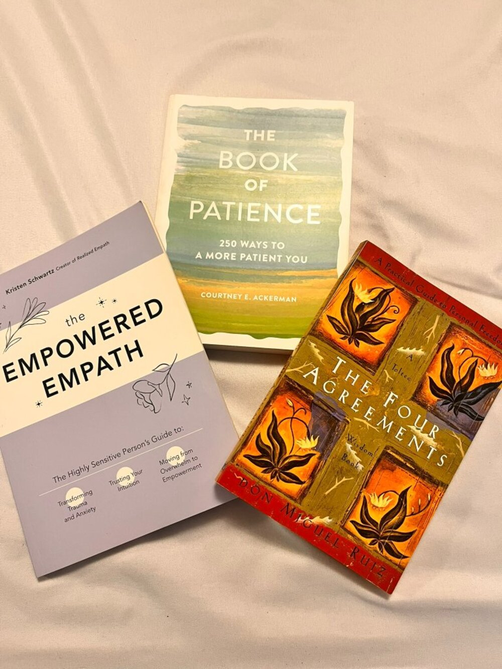 Self Improvement Book Lot The Four Agreements Empowered Empath Book of Patience